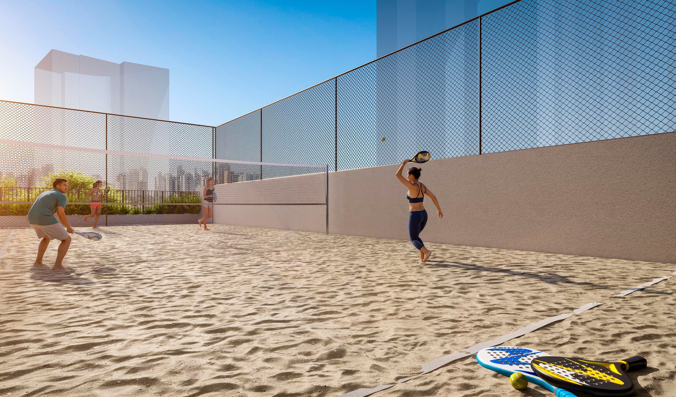Quadra recreativa de beach tennis