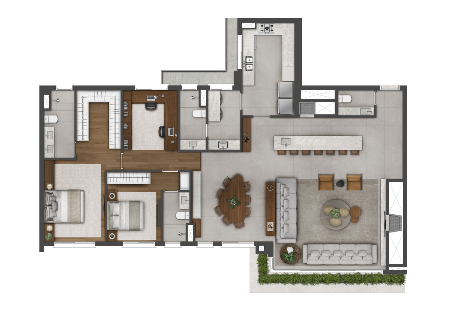 Apto 168m² Living