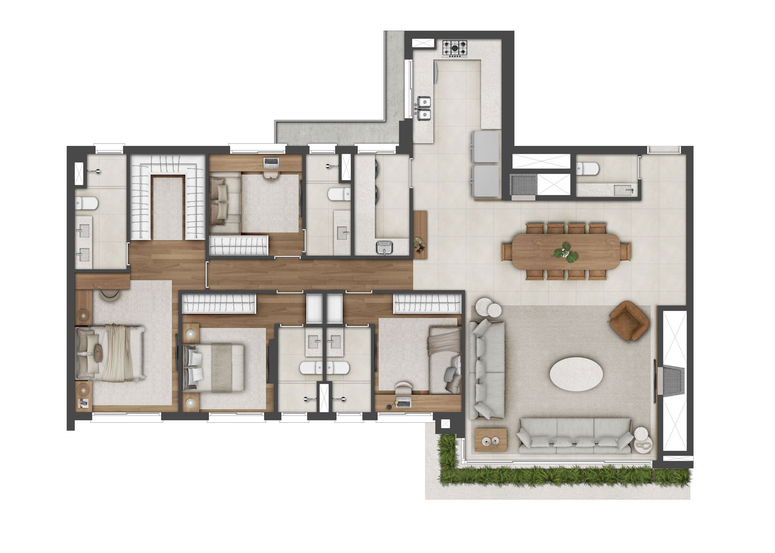 Apto 168m² 4 Suítes