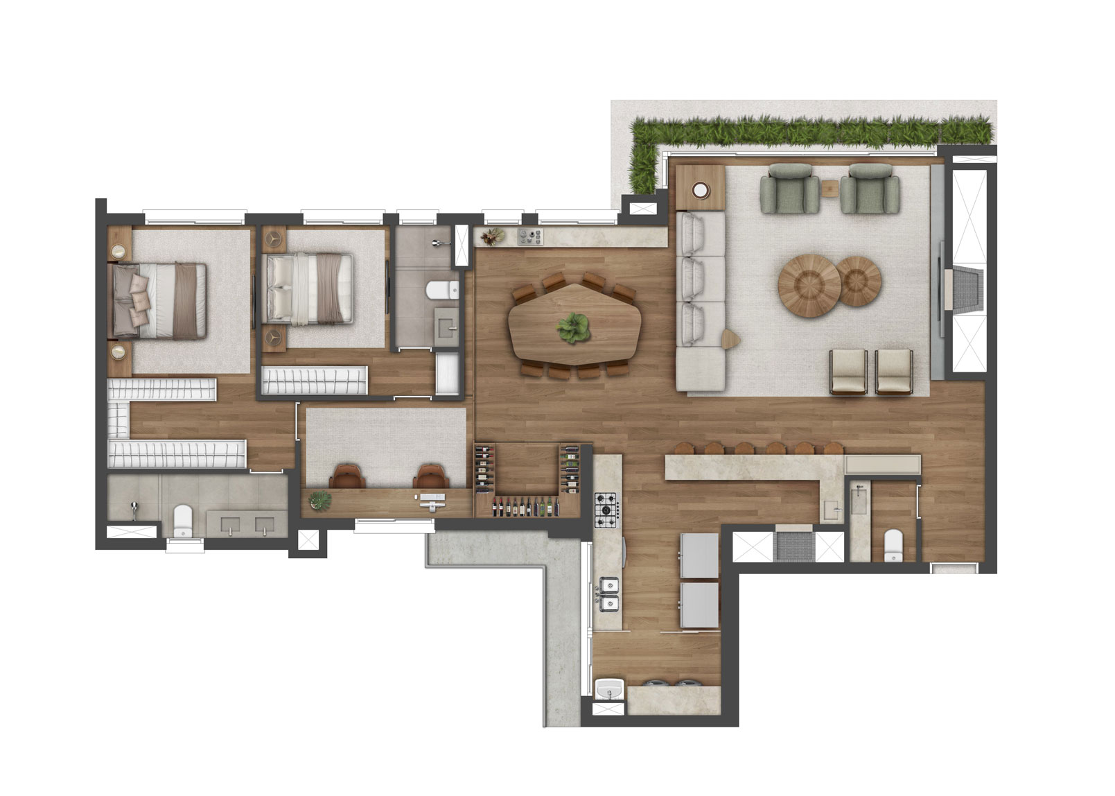 Apto 148m² Living